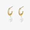 Silver Linings Aada Pearl Gold Hoop Earrings