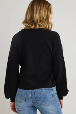 Ivy + Jack Agatha Black Fine Knit Cardigan
