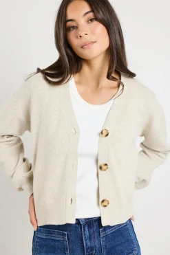 Ivy + Jack Agatha Oat Marle Fine Knit Cardigan