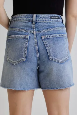 Among the Brave Aimee Mid Blue Denim Shorts