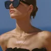 Le Specs Air Heart Cat Eye Black Gold Khaki Lens Sunglasses