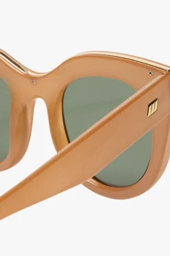 Le Specs Air Heart Cat Eye Caramel Khaki Lens Sunglasses