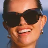 Le Specs Air Heart Cat Eye Tort Smoke Lens Sunglasses