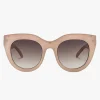 Le Specs Air Heart Oversized Cat Eye Oatmeal Sunglasses