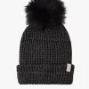 Brixton Alison Black Grey Beanie with Pompom