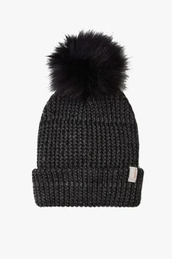 Brixton Alison Black Grey Beanie with Pompom