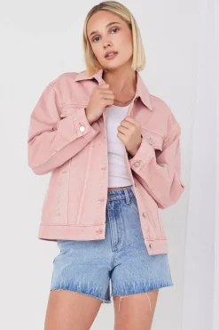 RE:UNION Label Always Mushroom Pink Denim Jacket
