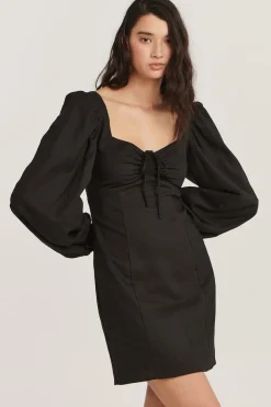 Charlie Holiday Andrea Black LS Mini Dress