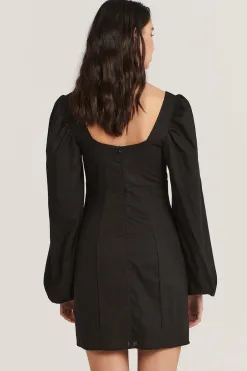 Charlie Holiday Andrea Black LS Mini Dress