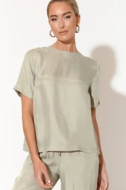 Adorne Arden Sage Cupro Top