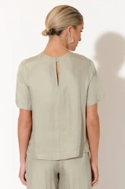 Adorne Arden Sage Cupro Top