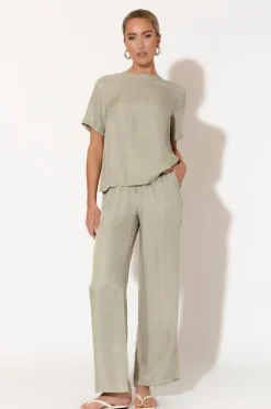 Adorne Arden Sage Cupro Top