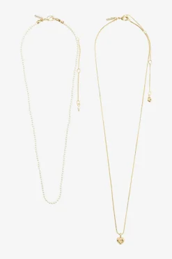 Pilgrim Arlet Heart Pendant Double Gold Plated Necklace
