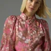 Zoe Kratzmann Atlas Blush Blur Front Button LS Blouse