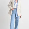 RE:UNION Label Atlas Natural Linen Double Breasted Blazer