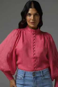Zoe Kratzmann Atlas Punch Front Button LS Blouse