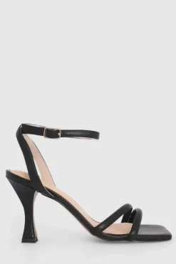 Nude Atticus Black Double Strap Heel