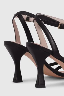 Nude Atticus Black Double Strap Heel