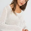 Ivy + Jack Aurora Ivory Scoop Neck Crochet Knit Jumper