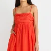 Stories be Told Austin Flame Strappy Babydoll Mini Dress