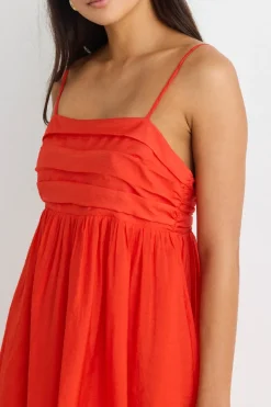 Stories be Told Austin Flame Strappy Babydoll Mini Dress