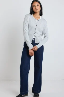 Stories be Told Autograph Light Grey Marle Cashmere Blend Crewneck Cardigan
