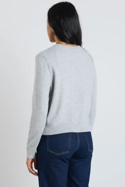 Stories be Told Autograph Light Grey Marle Cashmere Blend Crewneck Cardigan
