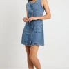 Among the Brave Avenue Mineral Blue Denim Mini Vest Dress