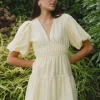 Georgia Mae Axel Butter Puff Sleeve Bow Back Mini Dress
