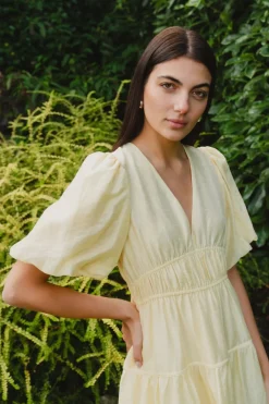 Georgia Mae Axel Butter Puff Sleeve Bow Back Mini Dress