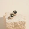 Humble + Heart Ball EOL Rhodium Hoop Earrings