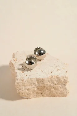 Humble + Heart Ball EOL Rhodium Hoop Earrings