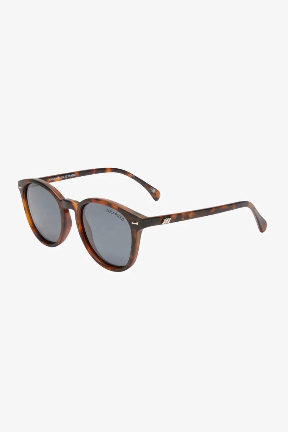 Le Specs Bandwagon Polarised Round Matte Tort Smoke Lens Sunglasses