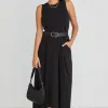 Among the Brave Base Black Knit Swing Dress