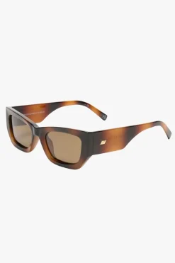 Le Specs Beachcomber Tort Rectangular Polarised Lens Sunglasses