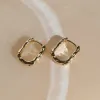 Humble + Heart Beaten Gold Rectangle Hoop Earrings