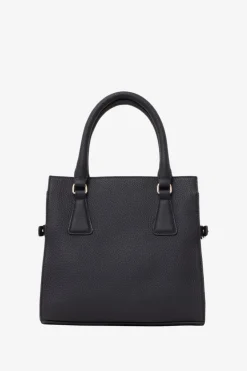 Saben Beau Black Leather Suede Side Crossbody Bag