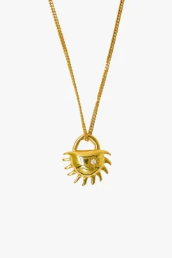 Brie Leon Bebe Solida 18k Gold Plated Pendant Necklace