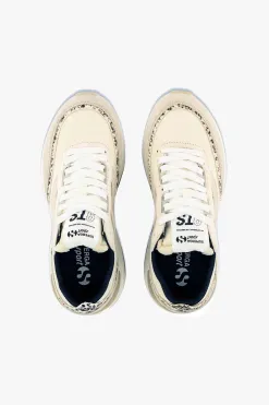 Superga 4089 Beige 9TS Slim Calfhair Details Trainers