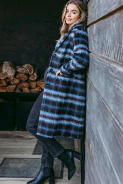 Foxwood Bennett Chocolate Blue Check Coat