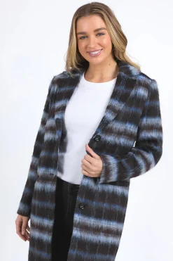 Foxwood Bennett Chocolate Blue Check Coat