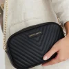 Among the Brave Berlin Black Leather Chevron Quilted Bag