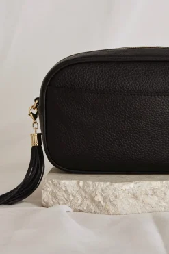 Among the Brave Berlin Black Leather Chevron Quilted Bag