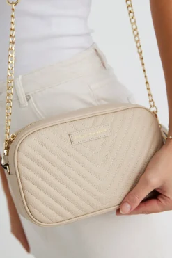Among the Brave Berlin Shell Leather Chevron Quilted Bag