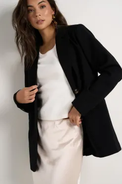 Among the Brave Bestie Black Crepe Relaxed Fit Blazer