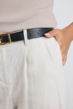 By Rosa. Bestow Natural Linen Elastic Back Wide Leg Pants