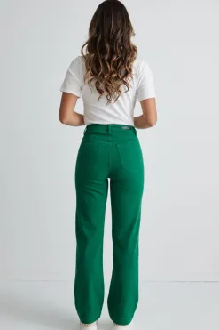 Among the Brave Billie Apple Green Wide Leg Jeans