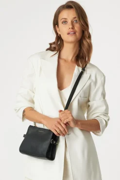 Saben Birdie Black Mini Top Handle Square Crossbody Bag