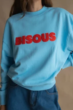 Araminta James Bisous Ice Blue Sweatshirt
