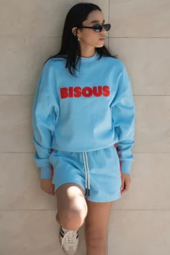 Araminta James Bisous Ice Blue Sweatshirt